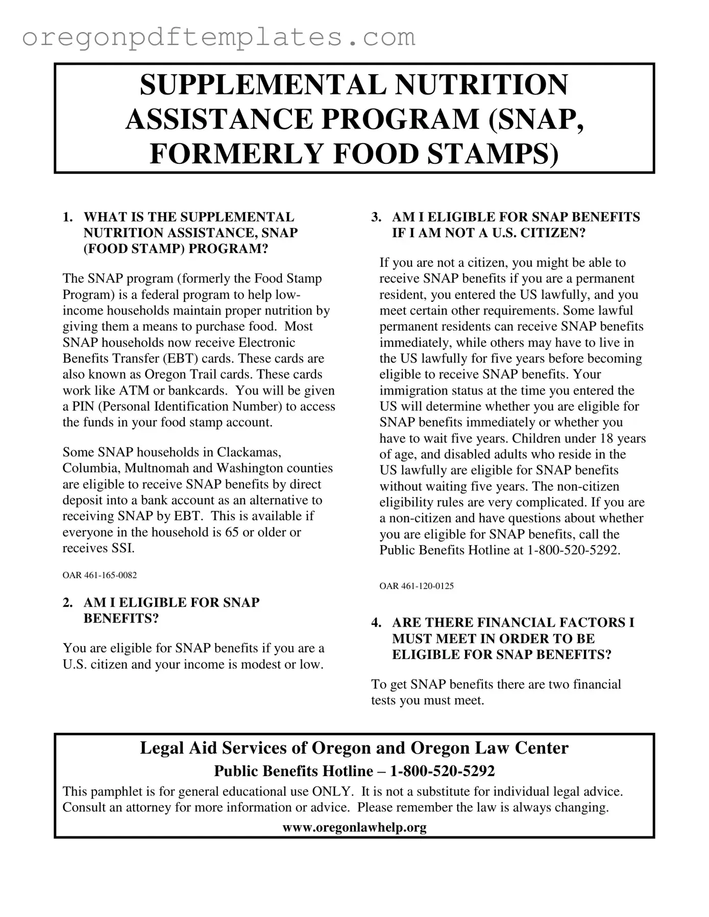 Blank Oregon Snap Change Report Form
