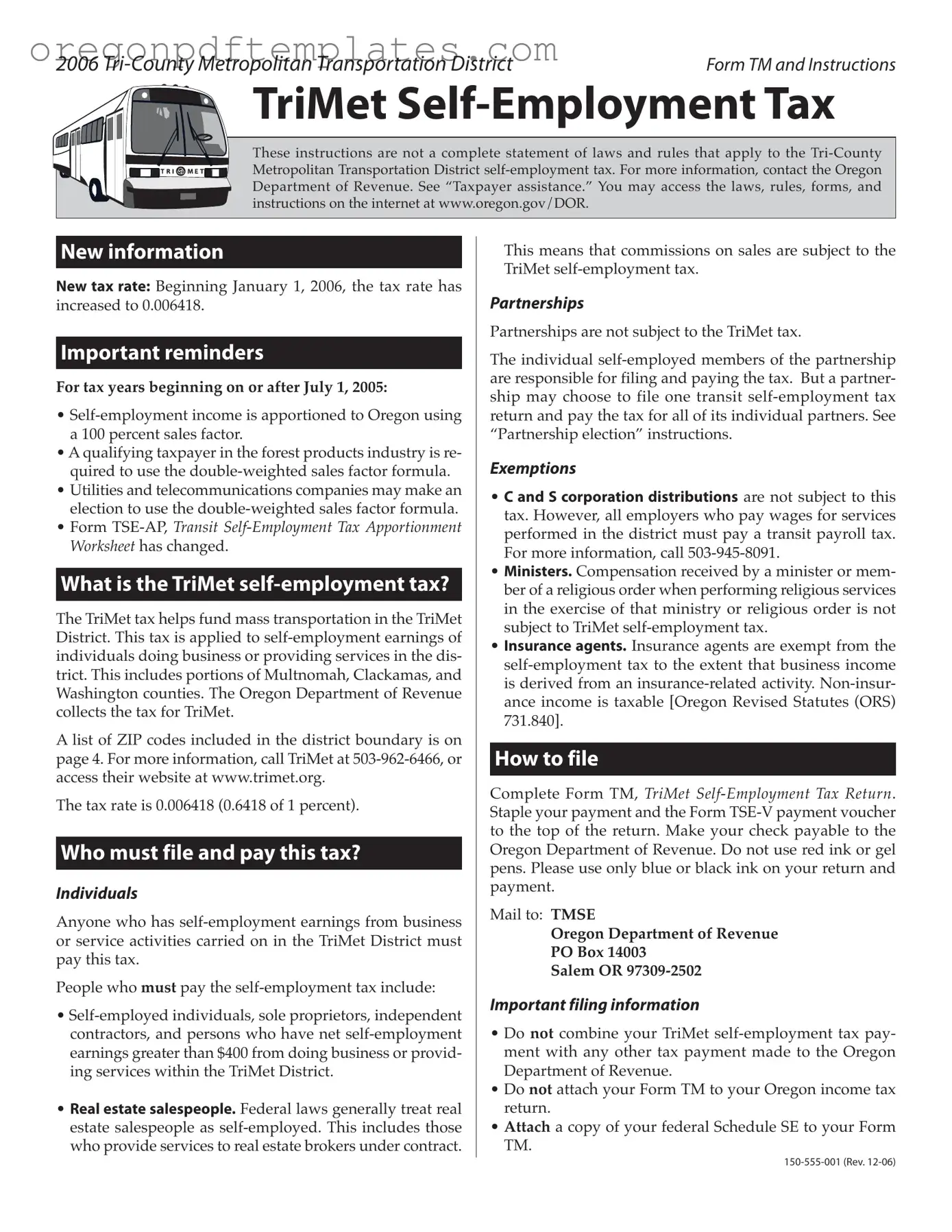 Blank Oregon Tm 230 Form