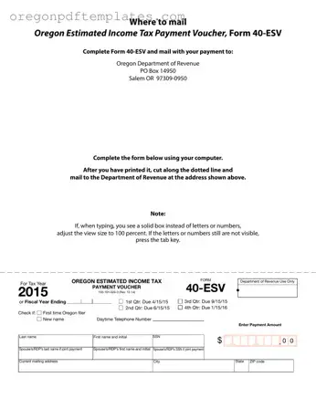 Blank Oregon 40 Esv Form