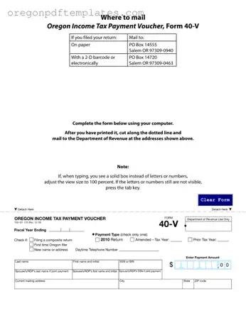 Blank Oregon 40V Form